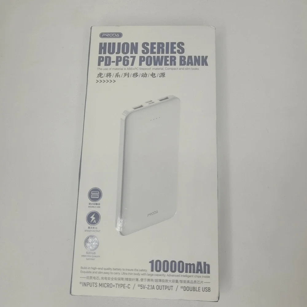 Proda Hujon Series PD-P67‎ Power Bank 10000mAh Wireless Portable Charger - White